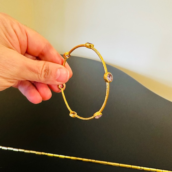 JULIE VOS AUTHENTIC RARE LUXURY MINIMALIST RETRO SUMMER SPRING AMETHYST BANGLE - Picture 9 of 17